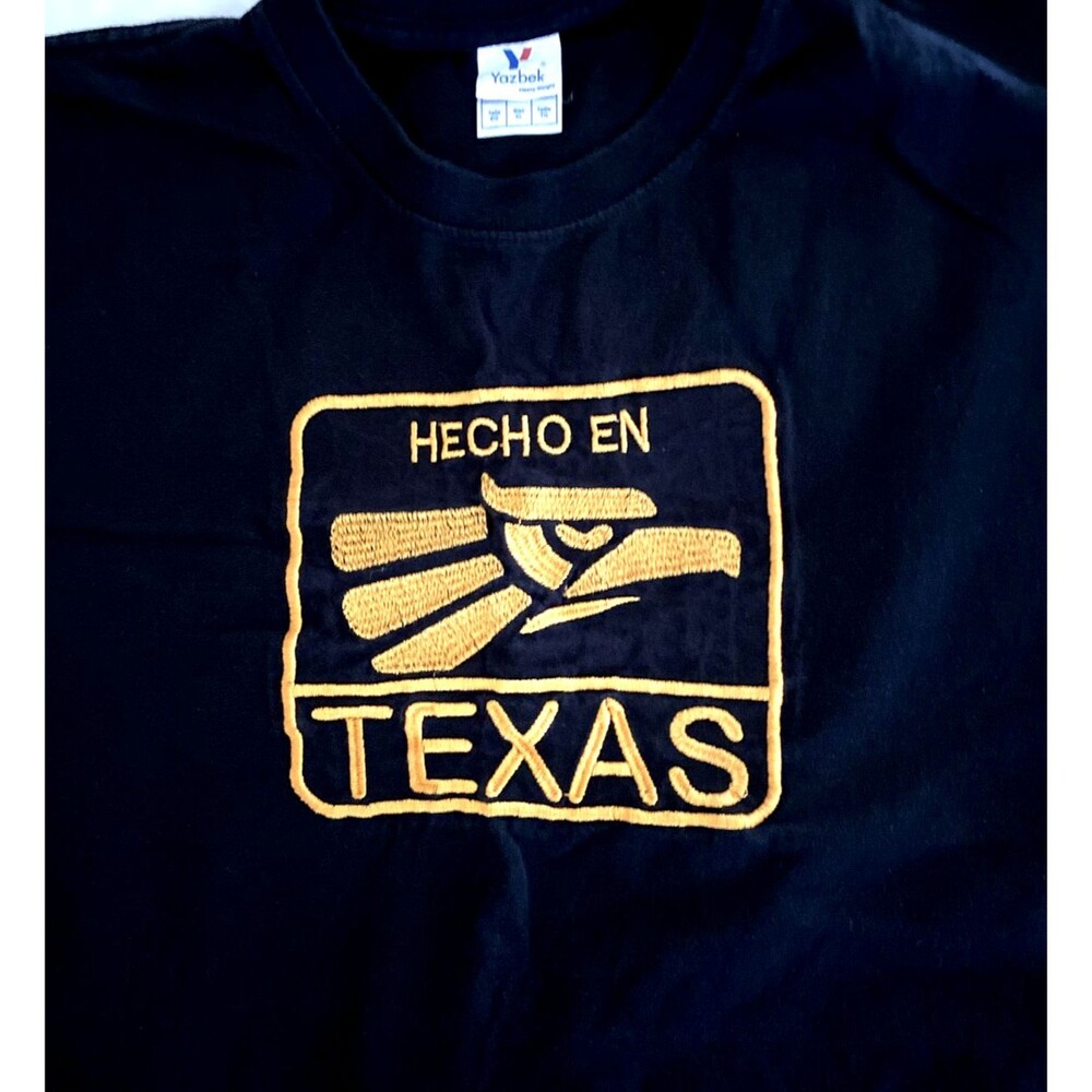 Hecho En Texas Men's Embroidered T-Shirt XL Black/Gold